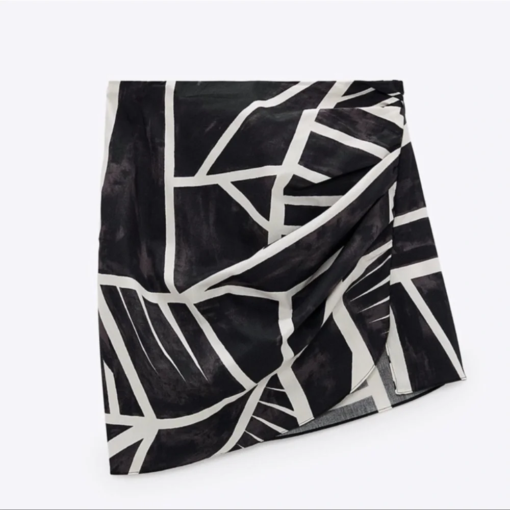 🚫SOLD🚫Zara 2pc Set Crop Top & Draped Printed Skirt Tribal Print - Picture 13 of 15